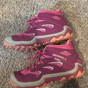 Waterproof Merrell Pink hiking/trail boots